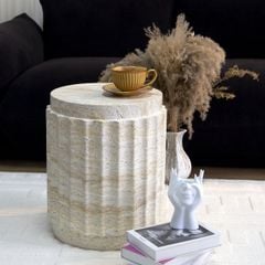 Bàn Phụ Dáng cột La Mã Giả Đá Travertine