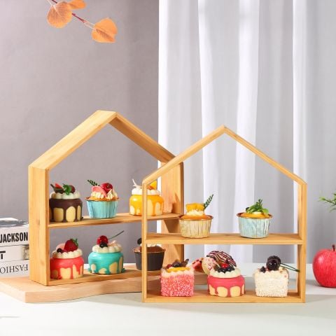 Kệ Bánh Little House Gỗ 2 Tầng Trưng Bày Bánh Tea Break