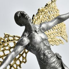 Tượng Trang Trí Hình Thiên Thần Tự Do Đôi Cánh Kim Loại