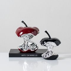 Tượng Decor Quả Táo Resin Trừu Tượng Phối Bạc