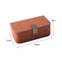 Hộp Đựng Trang Sức Minimalist Phủ Nhung Cam Đất
