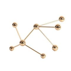 Đồ Decor Kim Loại Mạ Vàng Hình Phân Tử Trang Trí Kệ Sách
