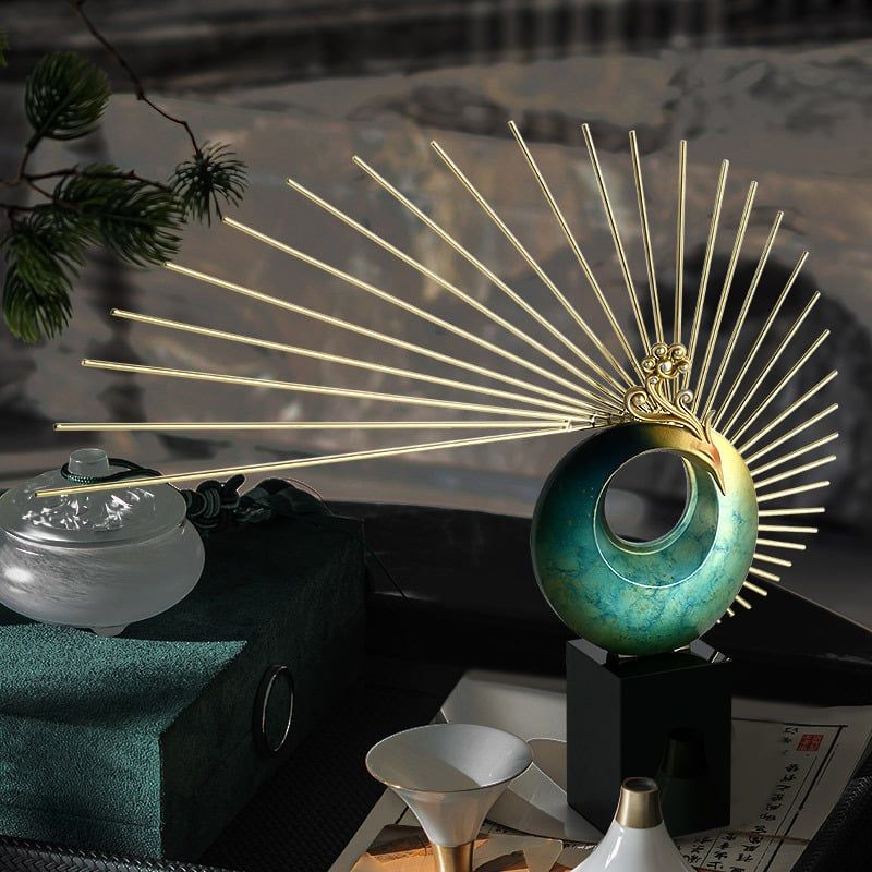 Tượng Decor Phượng Hoàng Xanh Ngọc May Mắn Sang Trọng