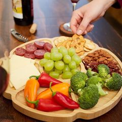 Khay Bánh Thức Ăn Tráng Miệng Hình Hoa Mai Tròn 6 Cánh