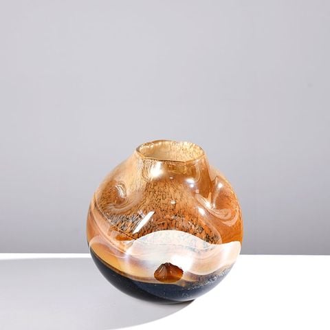 Bình Hoa Thủy Tinh Hiệu Ứng Marble Earthe Tone Sang Trọng