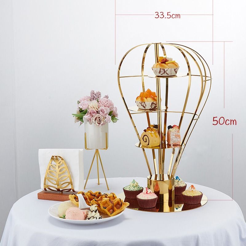 Kệ Bánh Afternoon Tea 2 Tầng Inox Cao Cấp Cho Nhà Hàng Khách Sạn