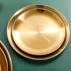 Dĩa Vàng Inox 201 Khay Decor Vàng Cho Bàn Tiệc