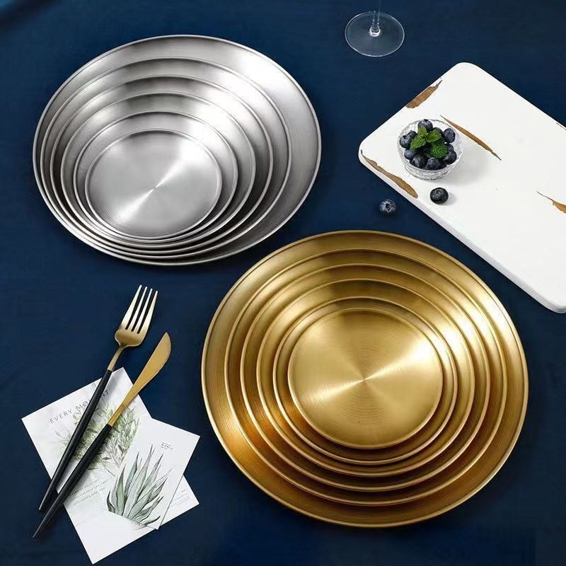 Dĩa Vàng Inox 201 Khay Decor Vàng Cho Bàn Tiệc