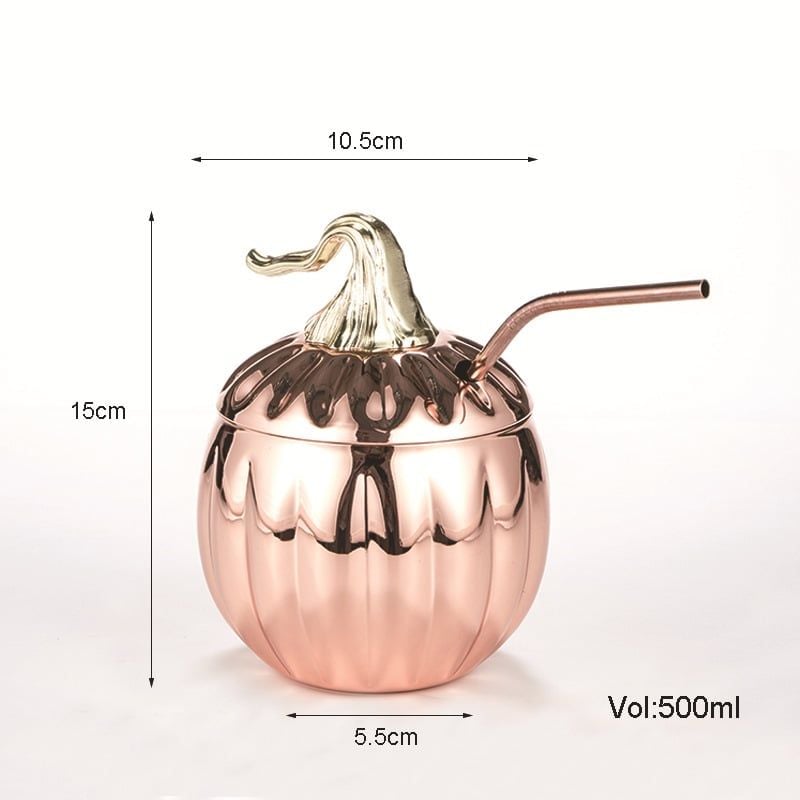 Ly Cocktail Inox Dáng Bí Ngô 500ml Màu Vàng Hồng