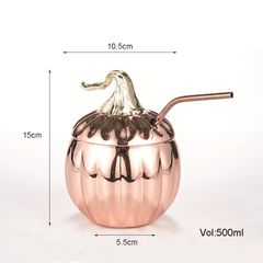 Ly Cocktail Inox Dáng Bí Ngô 500ml Màu Vàng Hồng