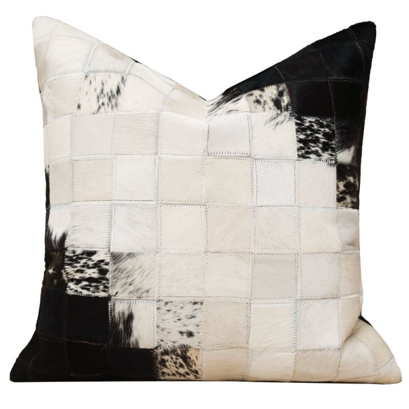 Vỏ Gối Tựa Lưng Lông Ngựa Luxury Phối Đen Trắng