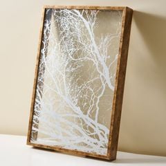Khay Trang Trí Bằng Sứ Men Lam Họa Tiết Hình Cành Cây