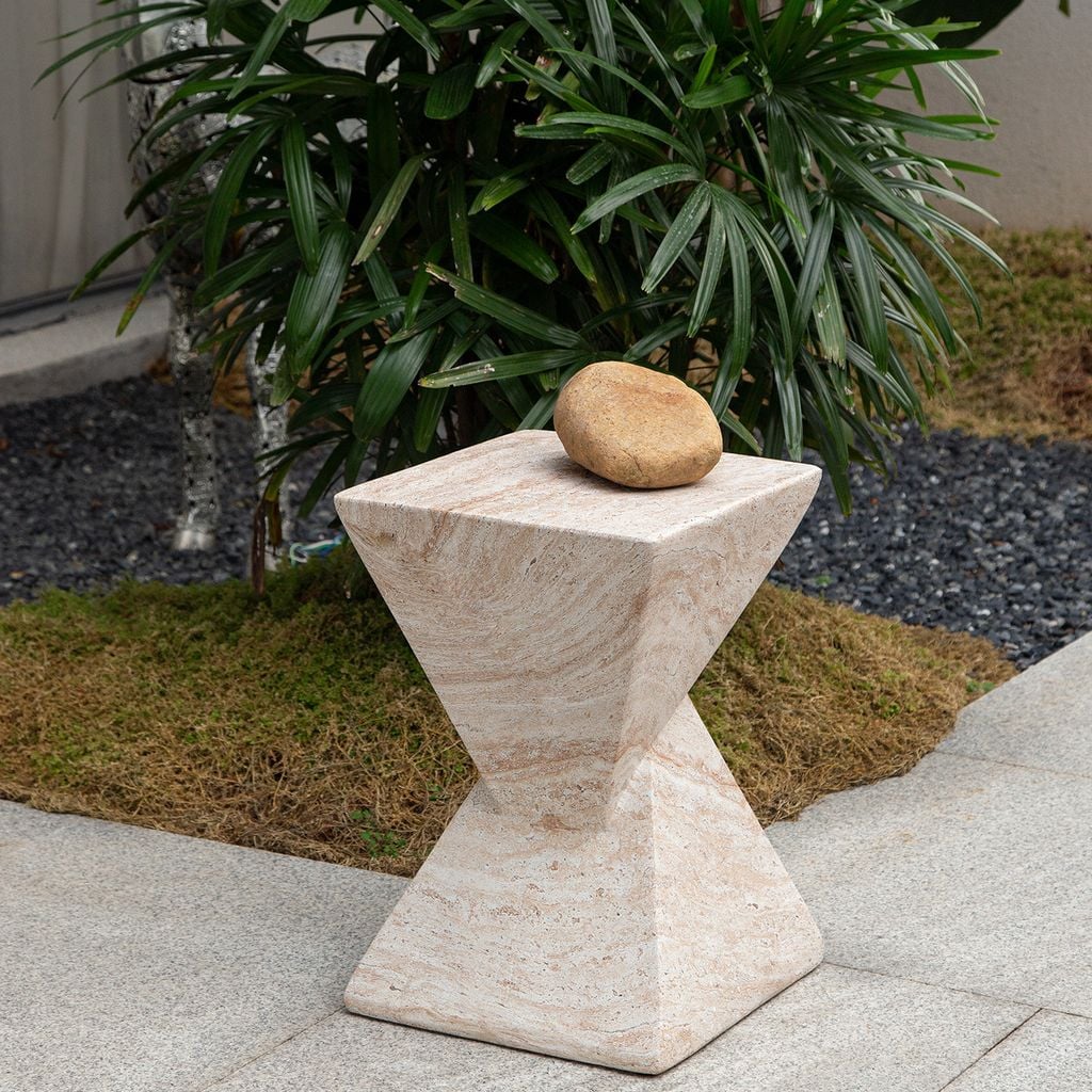 Đôn Decor Đá Mài Khối Chóp Đối Đỉnh