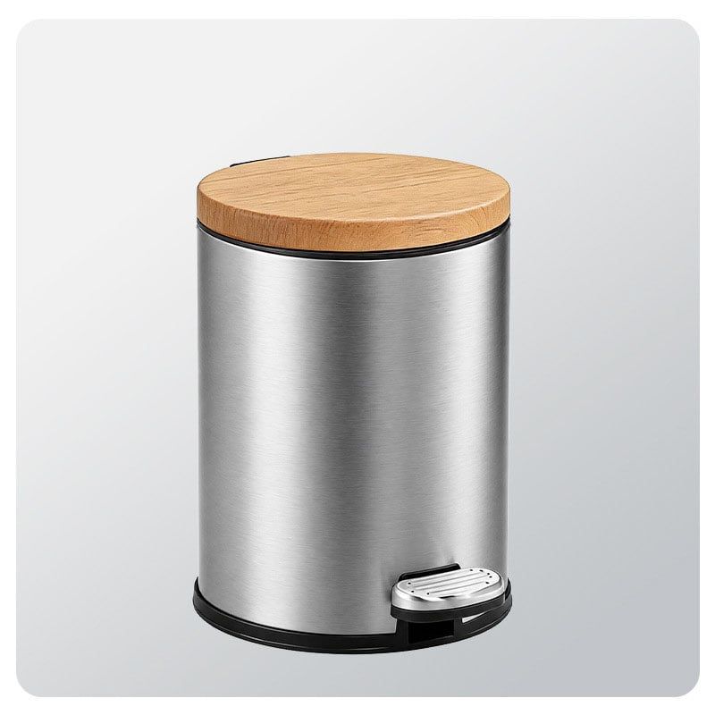 Thùng Rác Inox Đạp Chân Nắp Êm Cho Khách Sạn