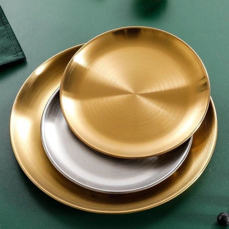 Dĩa Vàng Inox 201 Khay Decor Vàng Cho Bàn Tiệc