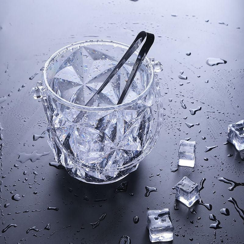 Xô Đá Acrylic Trong Suốt Có Tay Xách