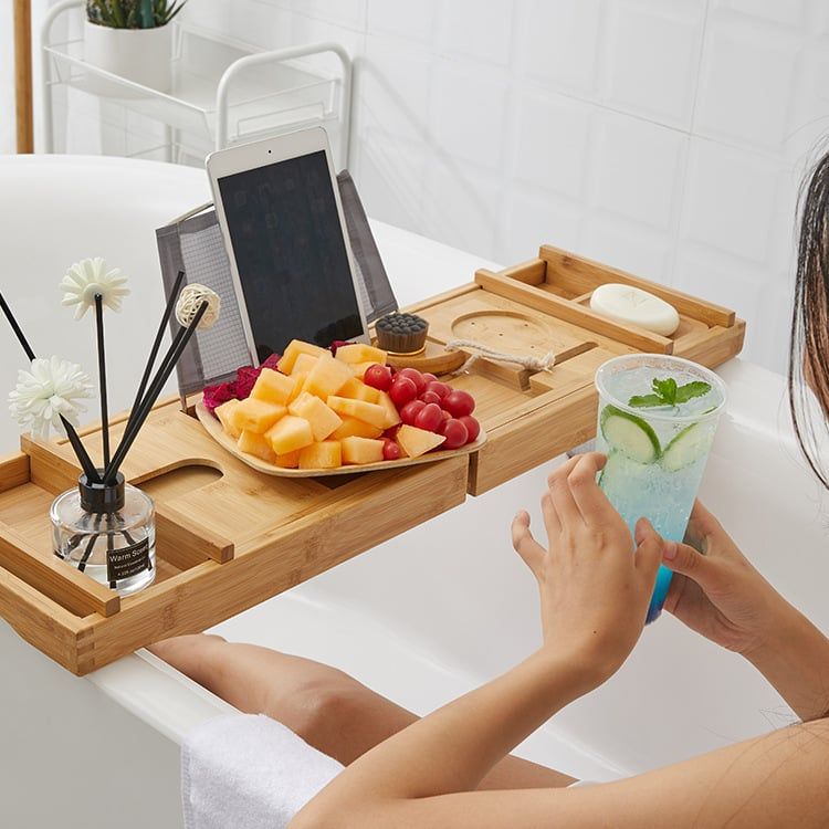 Khay Gỗ Decor Bồn Tắm Có Thể Thu Nhỏ