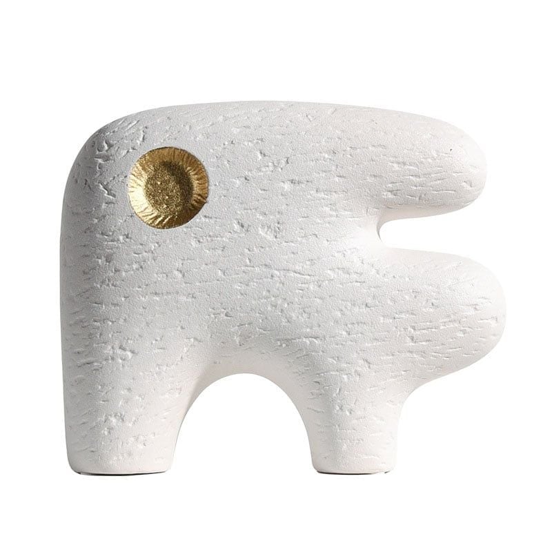 Bình Gốm Decor Tối Giản Họa Tiết Trừu Tượng Phối Vàng