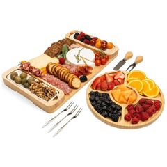 Khay Decor Bánh Phô Mai Kèm Dĩa Gốm Khay Tròn