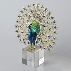 Tượng Decor Chim Công Đế Pha Lê Phong Cách Châu Âu