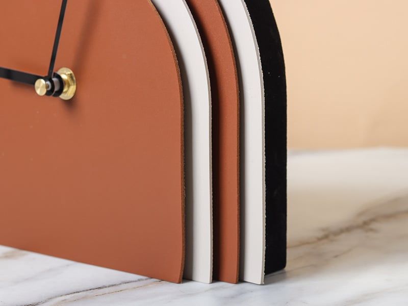 Đồng Hồ Để Bàn Kiểu Vòm Phối Da Bắc Âu