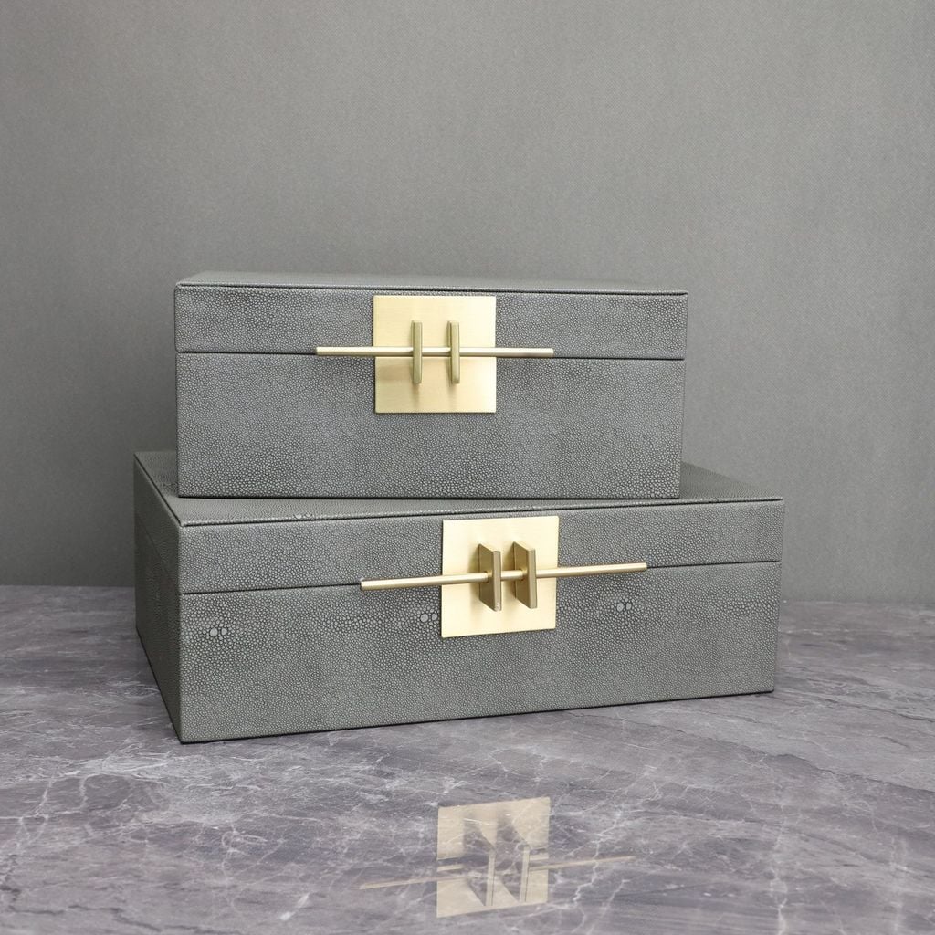 Hộp Đựng Trang Sức Decor Nút Cài Kim Loại Sang Trọng