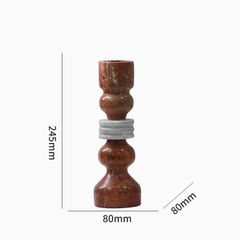 Chân Nến Đá Travertine Nâu Đỏ Trang Trí Phòng Khách