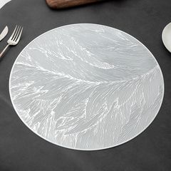 Tấm Lót Bàn Ăn Bằng PVC Ép Kim Chống Nước Cách Nhiệt Vân Lá