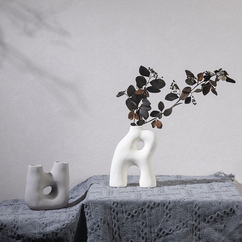 Bình Gốm Cắm Hoa Khô Scandinavian Tối Giản