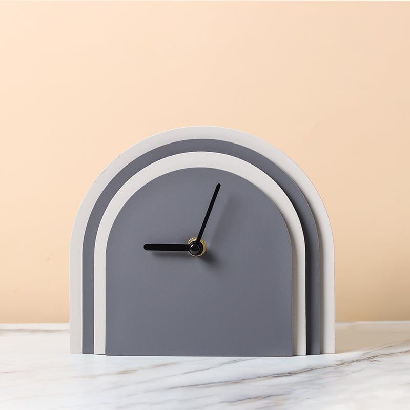 Đồng Hồ Để Bàn Kiểu Vòm Phối Da Bắc Âu