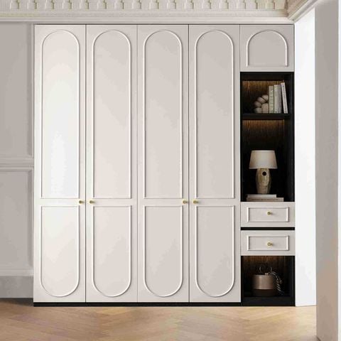 Hệ Tủ Quần Áo Cao Trần 240x240cm Tối Giản