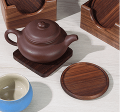 Lót Ly Gỗ Vuông Tròn Có Rãnh