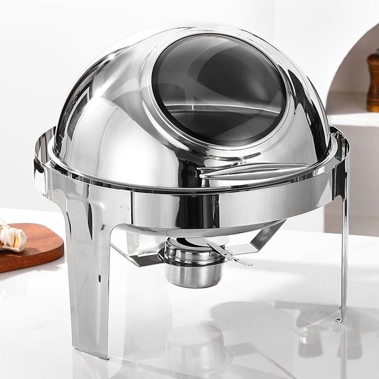 Nồi Hâm Buffet Inox Nắp Kính Giữ Nóng Thức Ăn