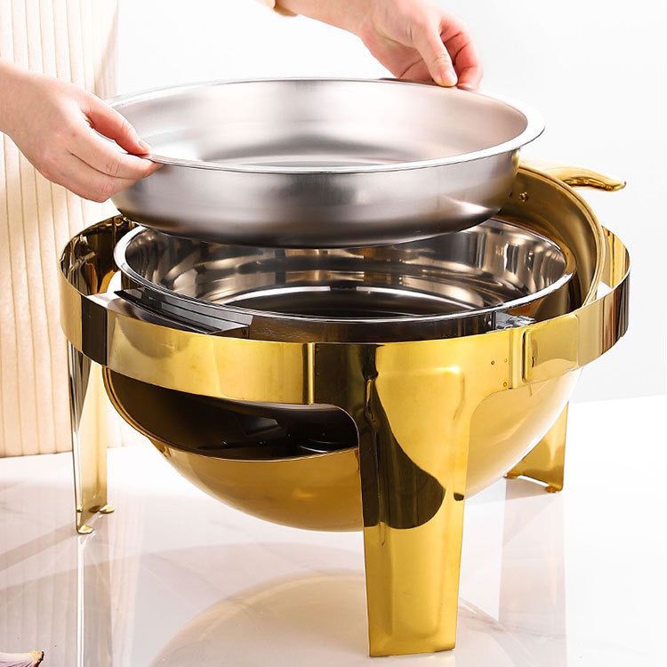 Nồi Hâm Buffet Inox Nắp Kính Giữ Nóng Thức Ăn