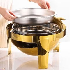 Nồi Hâm Buffet Inox Nắp Kính Giữ Nóng Thức Ăn