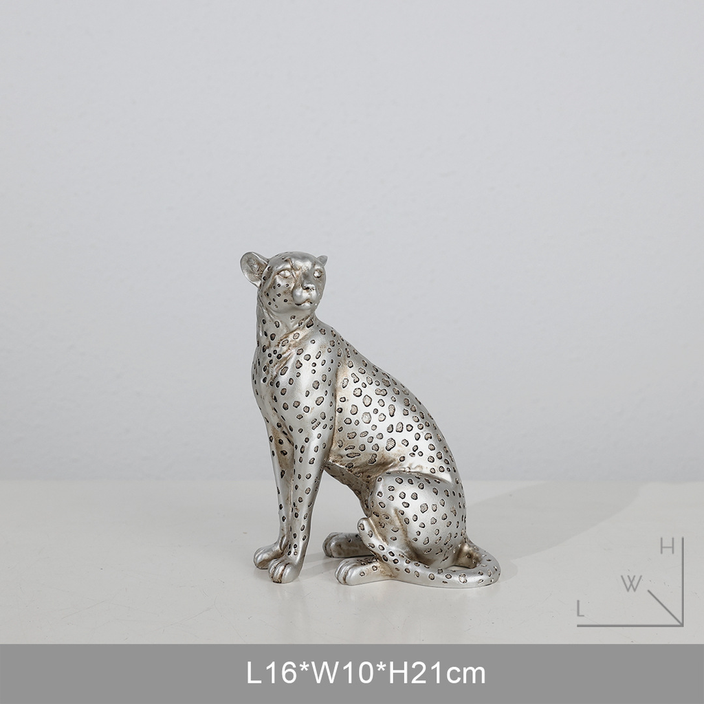 Tượng Báo Jaguar Màu Bạc Trang Trí