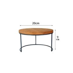 Khay Kệ Gỗ Chân Sắt Decor Bàn Tiệc Nhà Hàng Hình Tròn