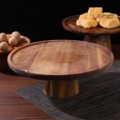 Khay Trưng Bày Bánh Cao Chân Gỗ Keo Acacia Kiểu INS
