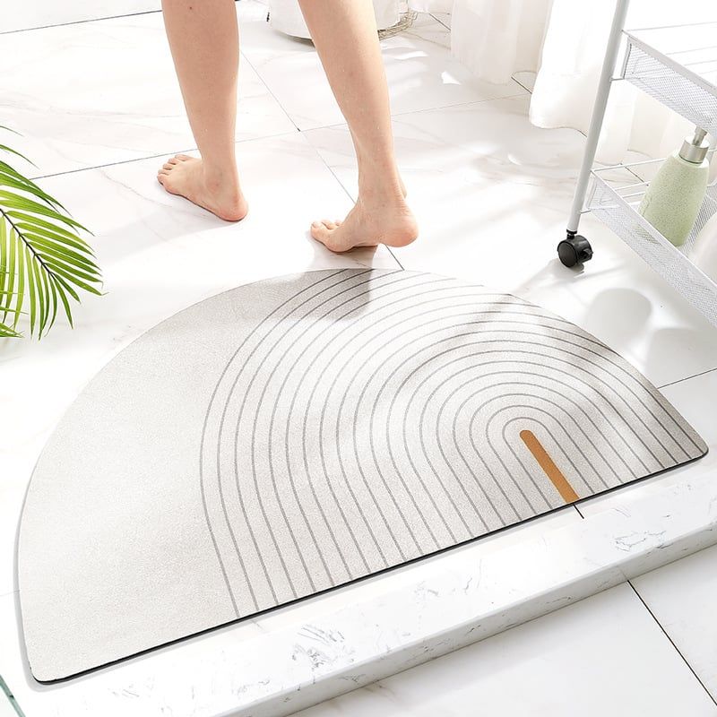 Thảm Bán Nguyệt Trang Trí Cửa Ra Vào Da Lộn Thấm Hút Nhanh Thảm Nhà Tắm