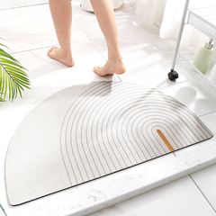 Thảm Bán Nguyệt Trang Trí Cửa Ra Vào Da Lộn Thấm Hút Nhanh Thảm Nhà Tắm