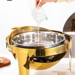 Nồi Hâm Buffet Inox Nắp Kính Giữ Nóng Thức Ăn