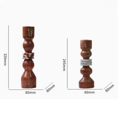 Chân Nến Đá Travertine Nâu Đỏ Trang Trí Phòng Khách