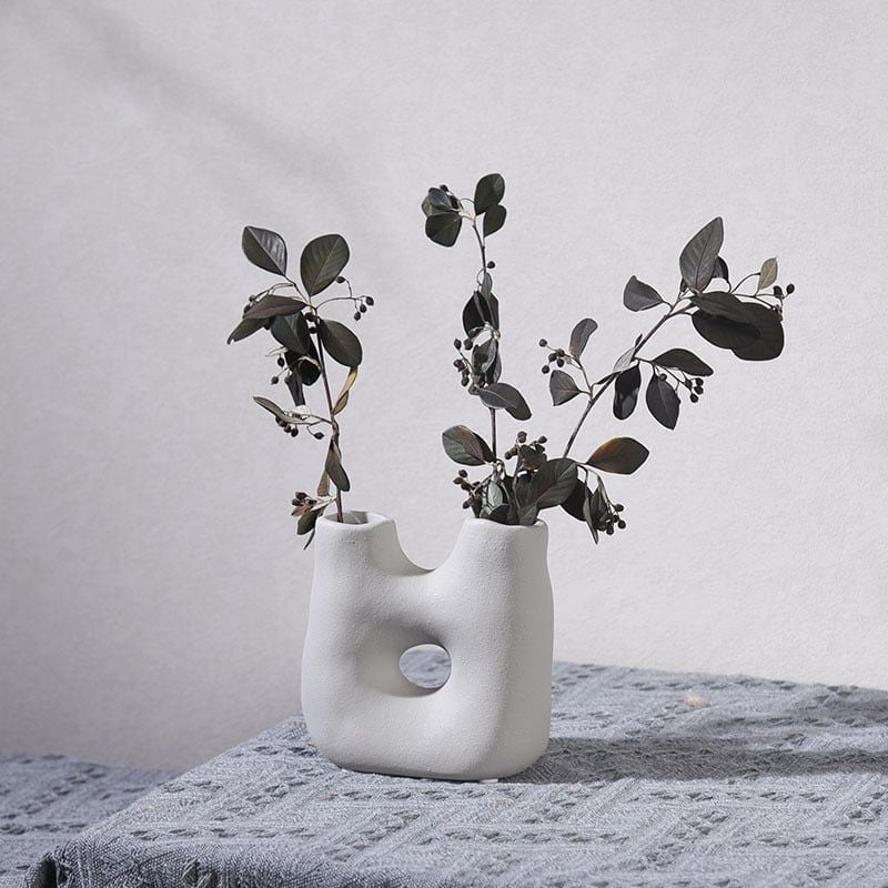 Bình Gốm Cắm Hoa Khô Scandinavian Tối Giản