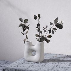 Bình Gốm Cắm Hoa Khô Scandinavian Tối Giản