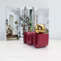 Đồ Trang Trí Hình Học Cong Trừu Tượng Phối Bóng Vàng