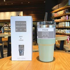 Ly Giữ Nhiệt Cao Cấp Nắp Gạc Kèm Ống Hút Dẻo Tiện Dùng Trên Xe Hơi