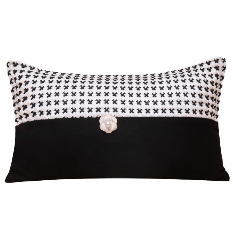 Vỏ Gối Tựa Lưng Lông Ngựa Luxury Phối Đen Trắng