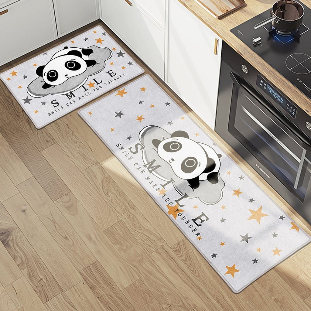 Thảm Bếp Họa Tiết Dễ Thương Phong Cách Xám Rustic