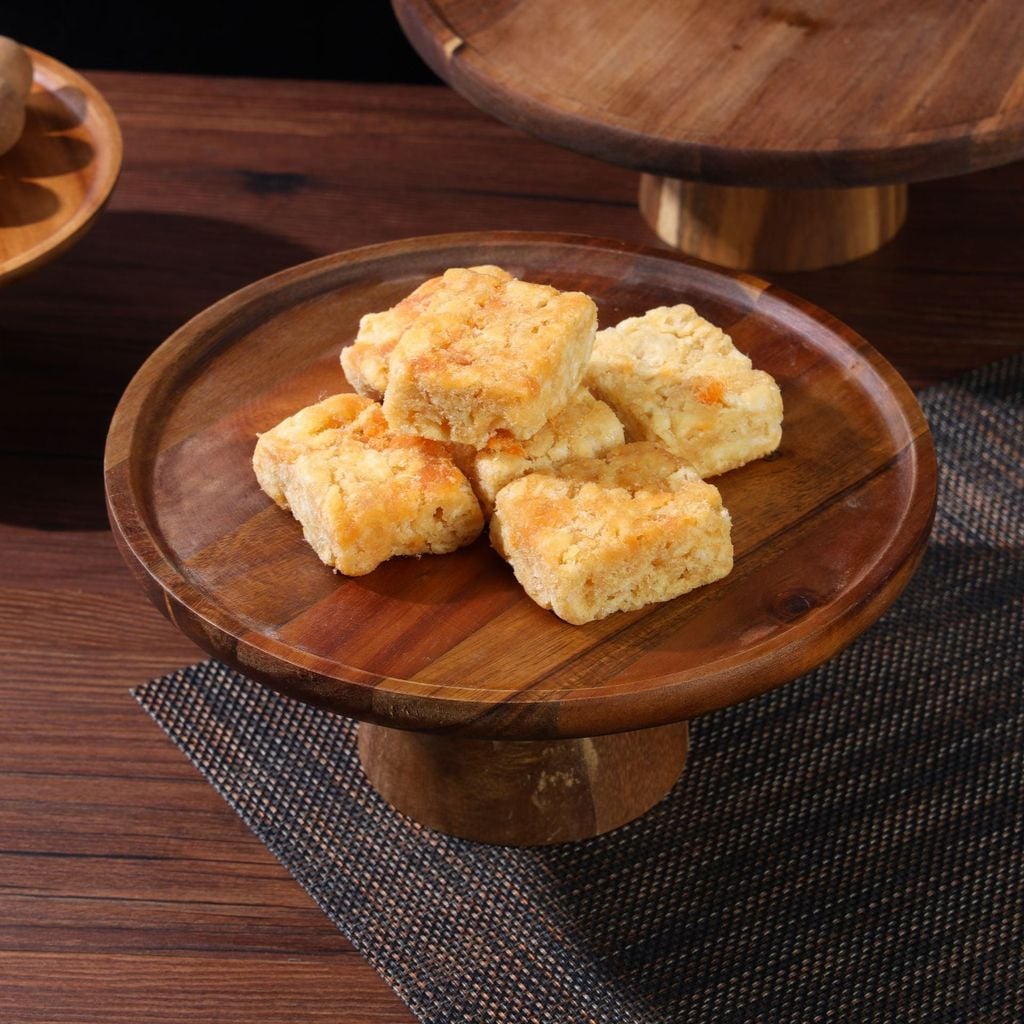 Khay Trưng Bày Bánh Cao Chân Gỗ Keo Acacia Kiểu INS