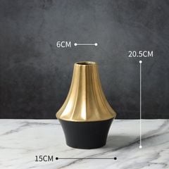 Bình Hoa Gốm Đen Phối Điểm Vân Sọc Dọc